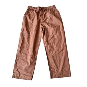 Cozy Earth Women's Cotton Twill Rust Brown Pull On Wide Leg Crop Pants Size S/M